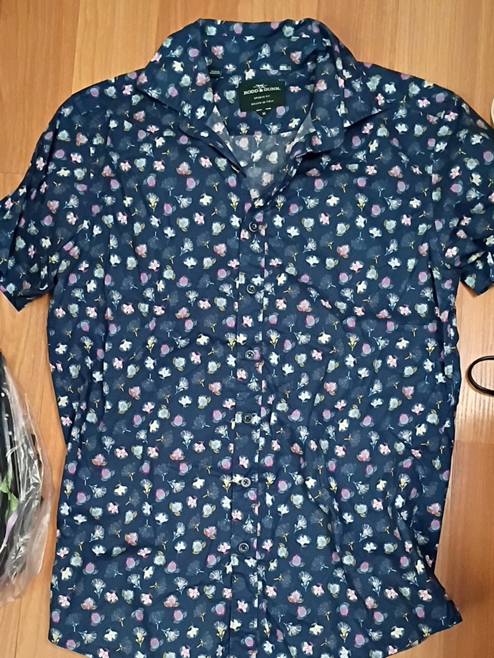 Rodd & Gunn Navy Short-Sleeve Floral Button-Down Shirt